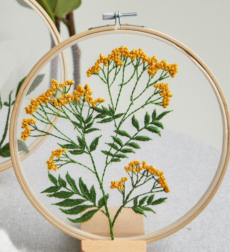 Embroidery Kit Floral Flower Pattern Wild Daisy Embroidery Pattern Punch Needle*3 Kits For Beginners
