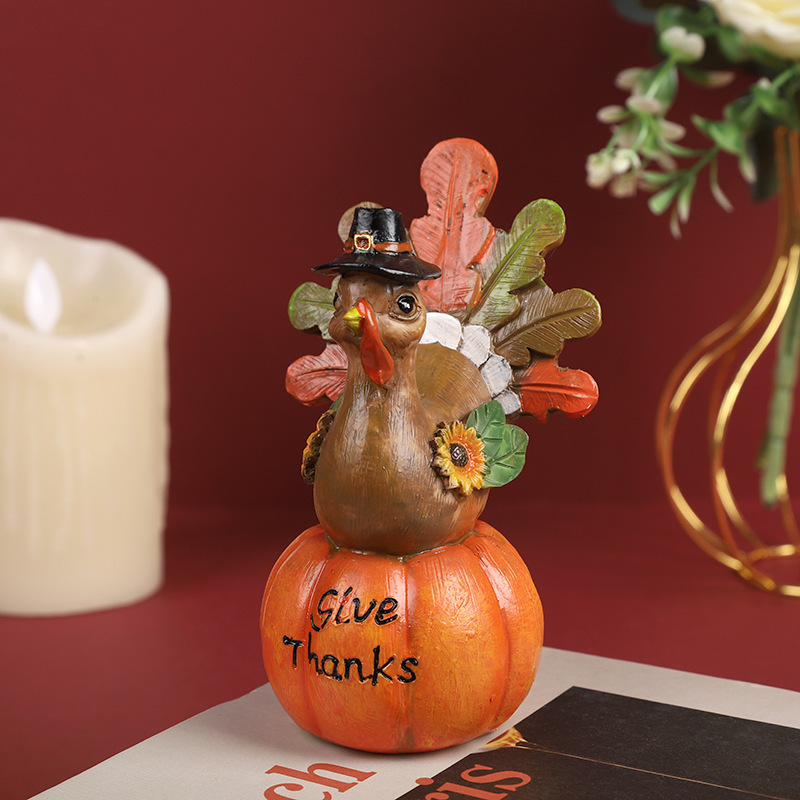 Thanksgiving turkey resin crafts Harvest Festival party decoration ornaments