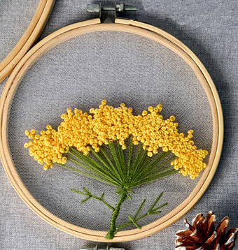 Embroidery Kit Floral Flower Pattern Wild Daisy Embroidery Pattern Punch Needle*3 Kits For Beginners
