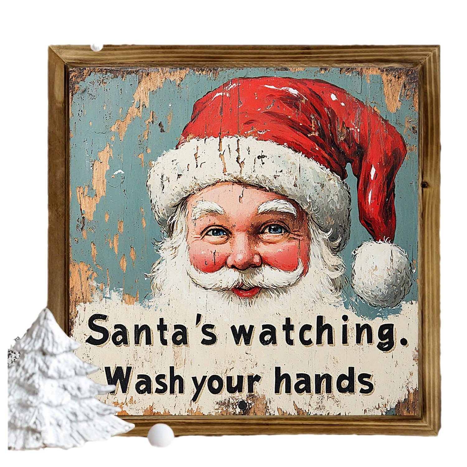 Wooden Santa Claus desktop decoration ornaments Christmas party atmosphere decorations