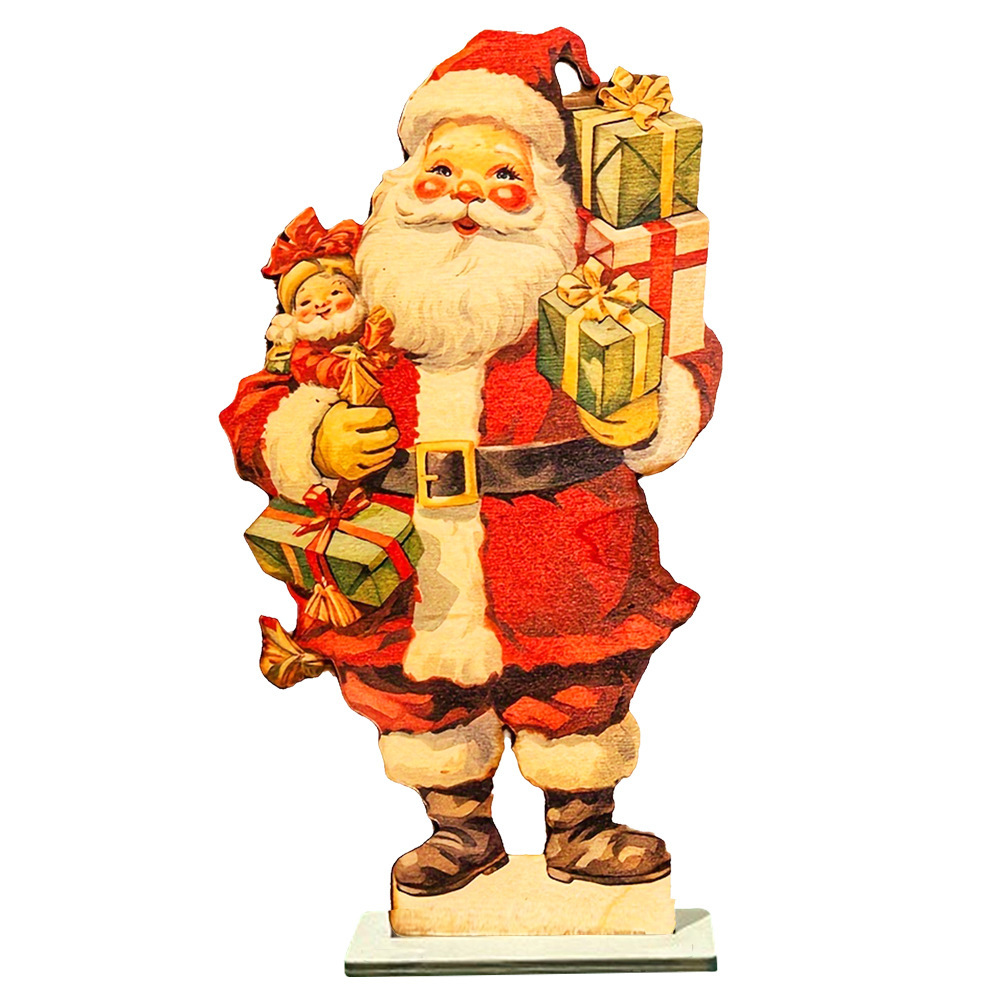 Wooden Santa Claus desktop decoration ornaments Christmas party atmosphere decorations