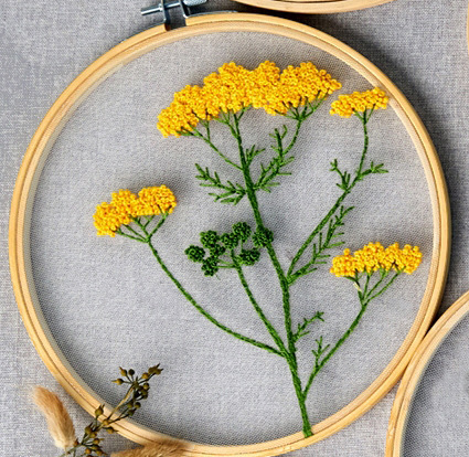 Embroidery Kit Floral Flower Pattern Wild Daisy Embroidery Pattern Punch Needle*3 Kits For Beginners