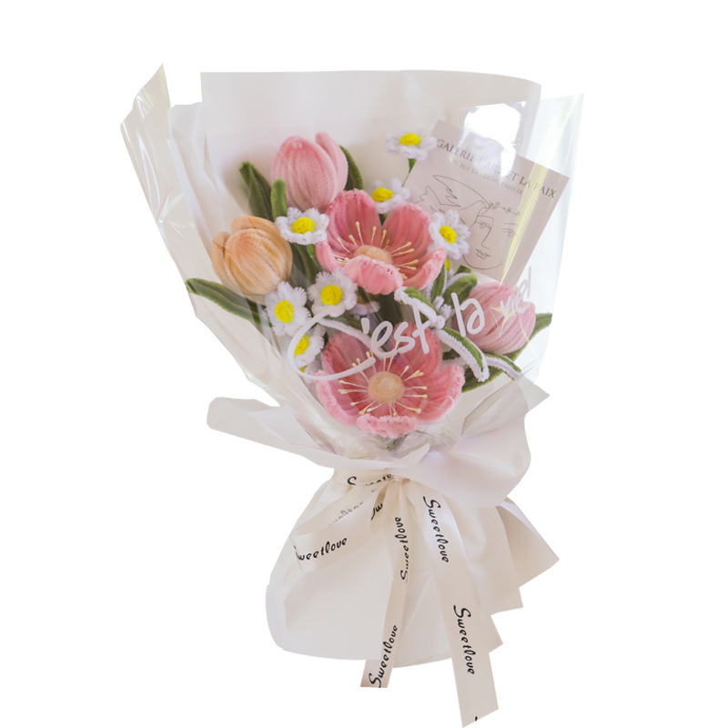 Handmade Twist Rod DIY Bouquet Faux Rose