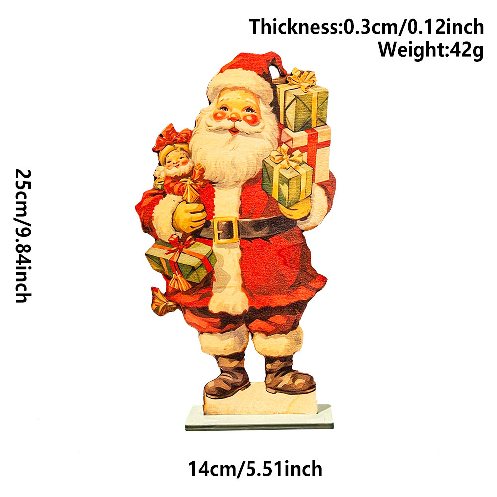 Wooden Santa Claus desktop decoration ornaments Christmas party atmosphere decorations