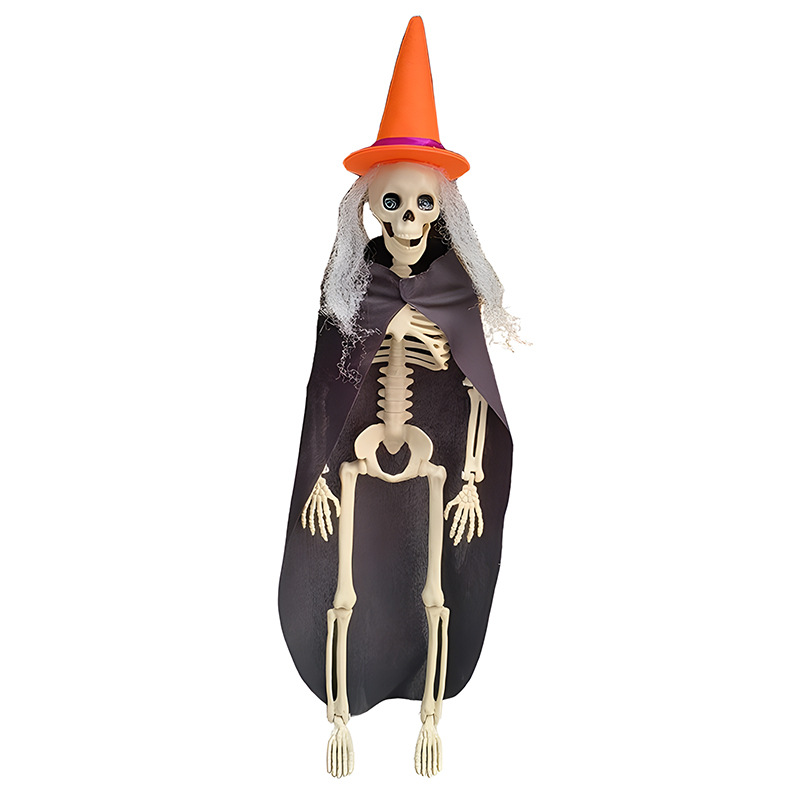 40cm Orange Hat Witch Skeleton