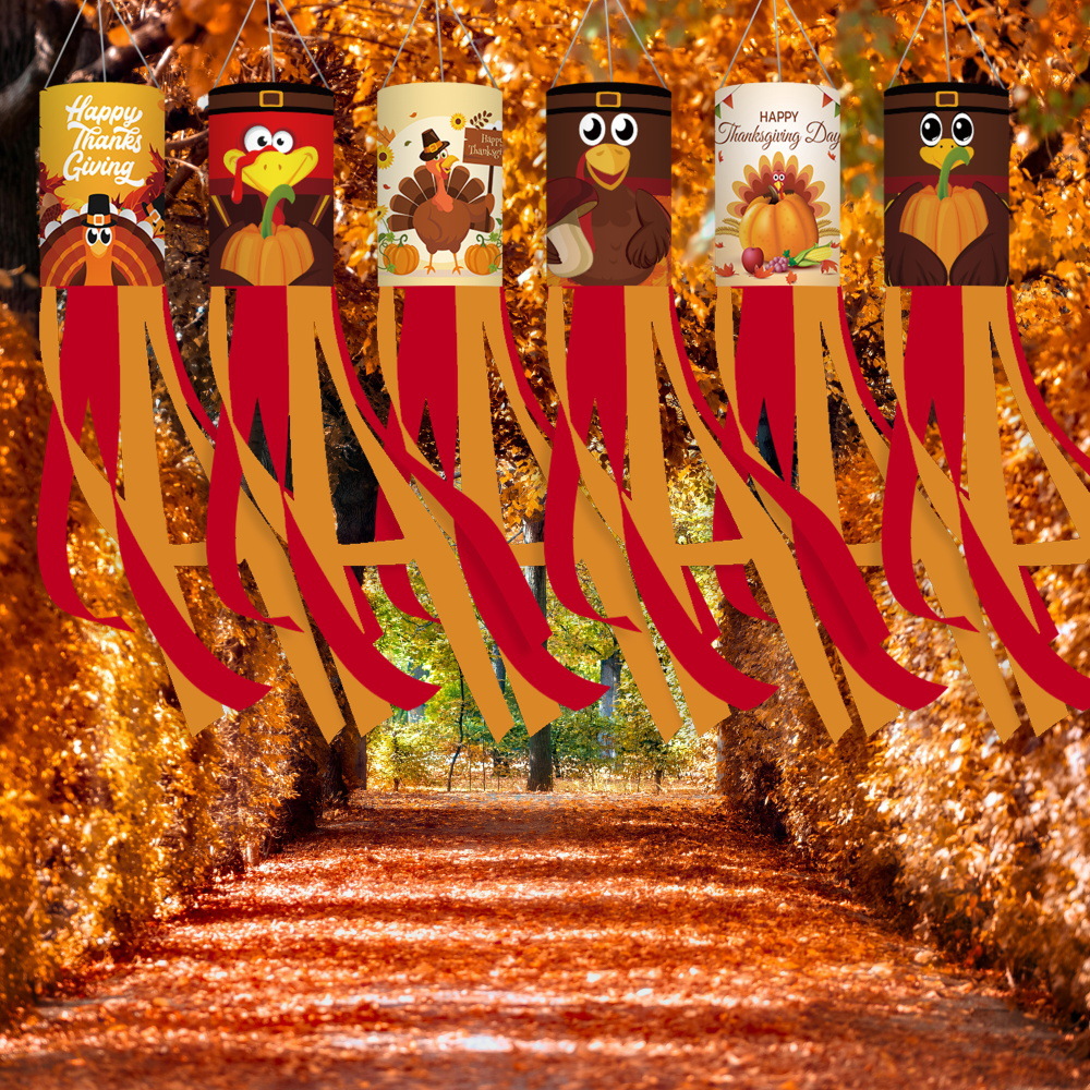 Thanksgiving Turkey Wind tube flag Decoration - Indoor and Outdoor Decoration for Autumn Harvest Party