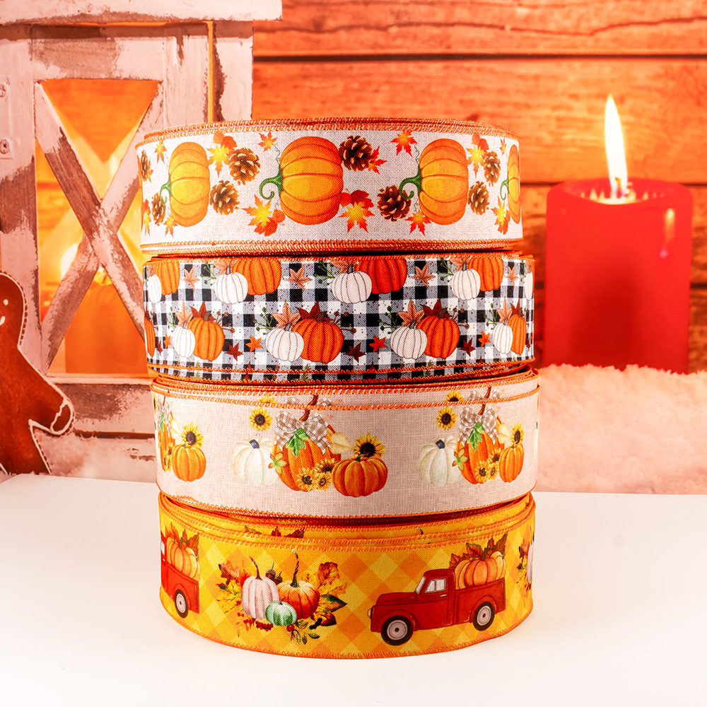 Thanksgiving Gift Ribbon - Autumn Harvest Theme Gift Packaging Ribbon