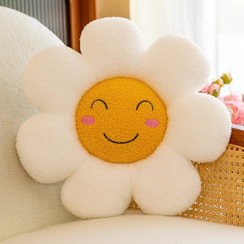 Giant Sunflower Throw Pillow Stuffed Toy Soft Sofa Cushion with smile