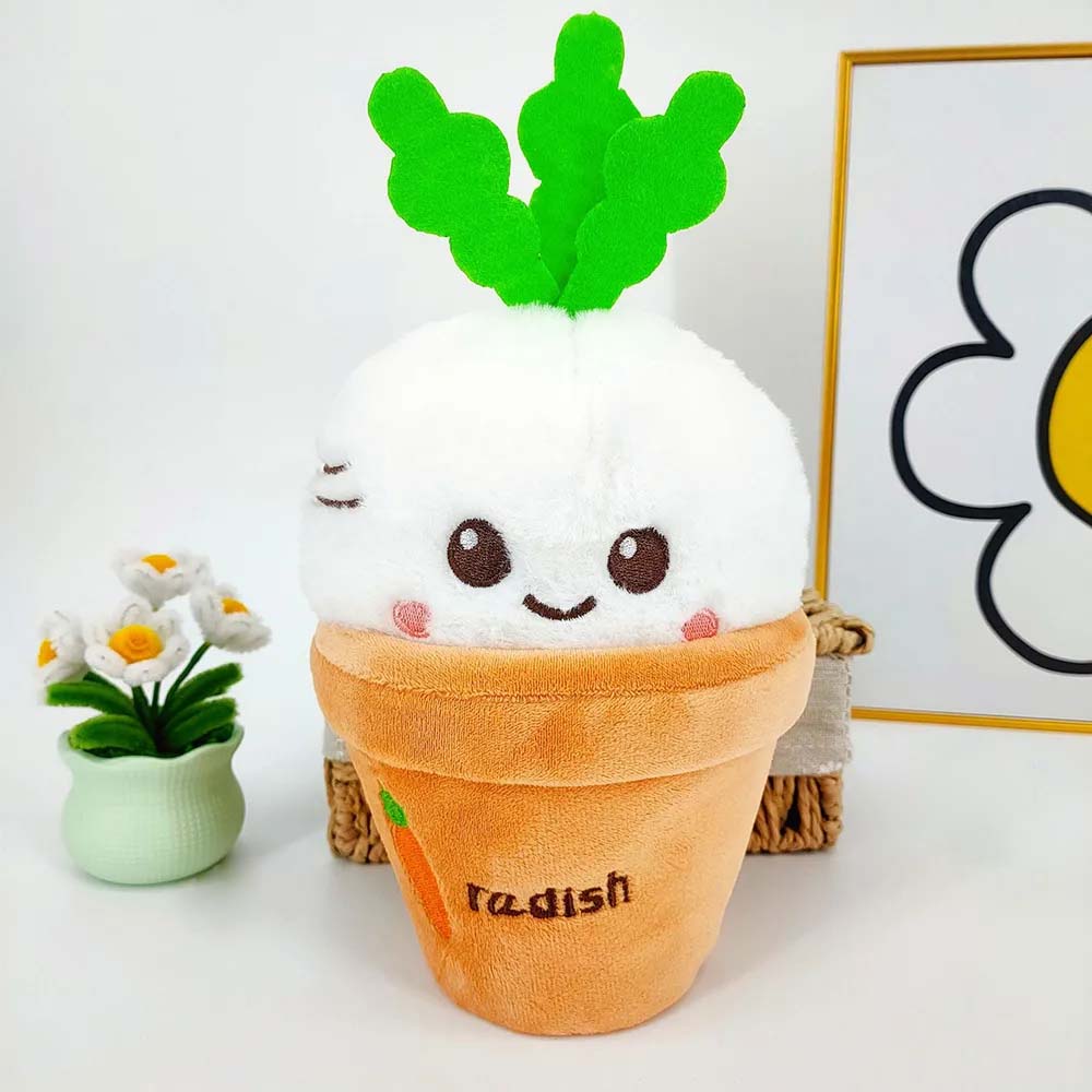 Trendy Cozy Throw Pillow Radish for Young Adults - Funny Plant Potted Style