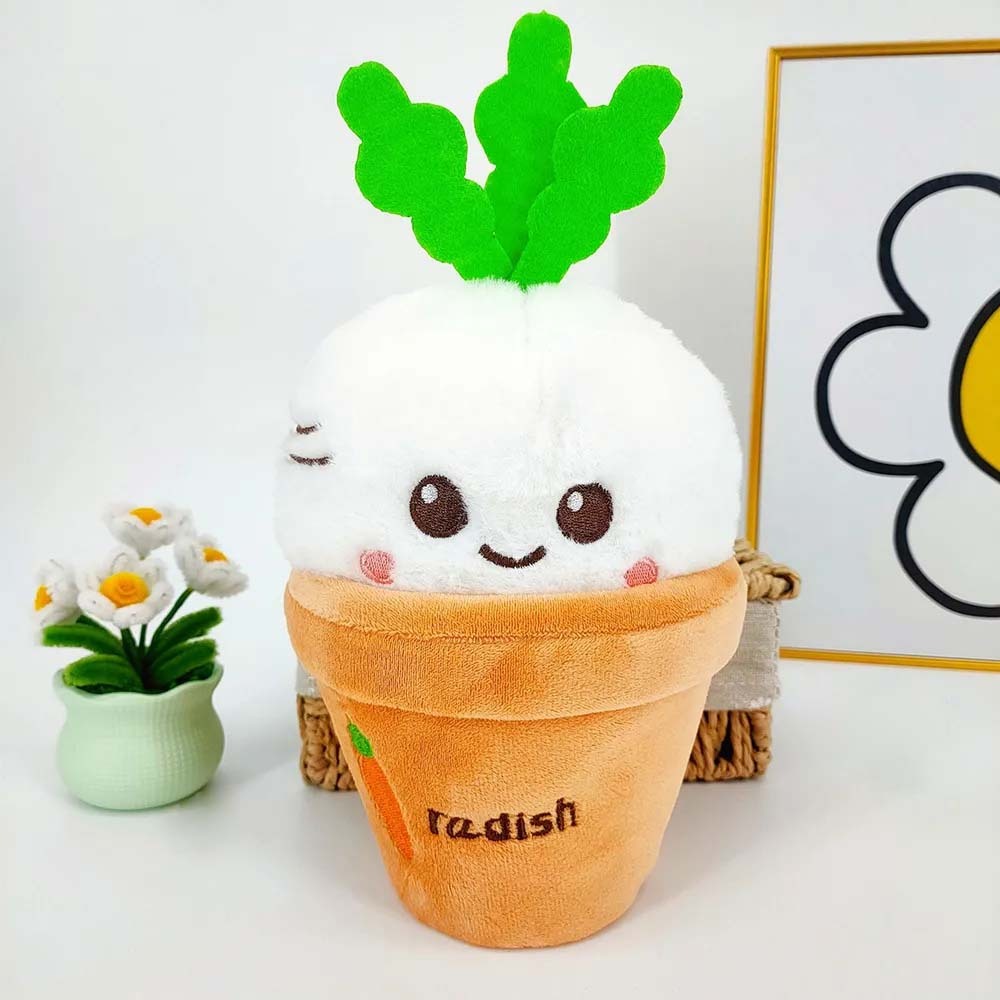 Trendy Cozy Throw Pillow Radish for Young Adults - Funny Plant Potted Style