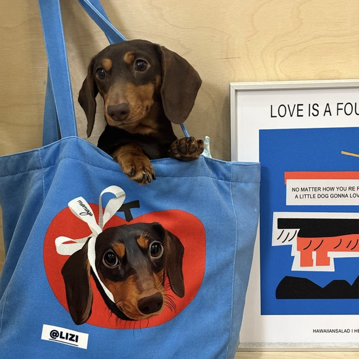 Custom Pet Portrait Tote Bag photo custom personalized shoulder bag