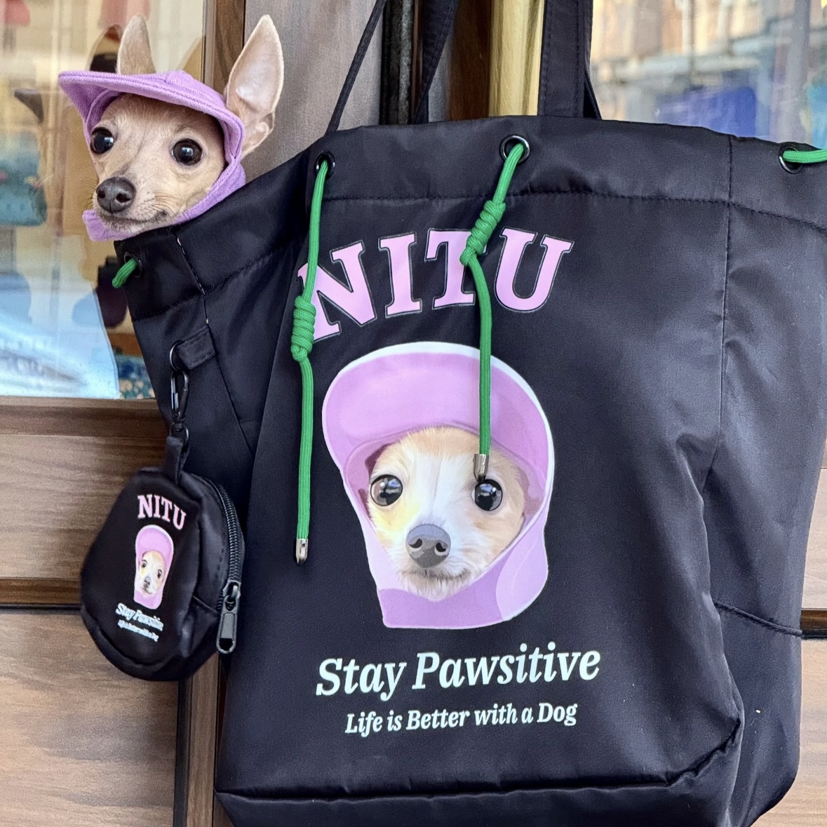 Custom Pet Portrait Tote Bag photo custom personalized shoulder bag