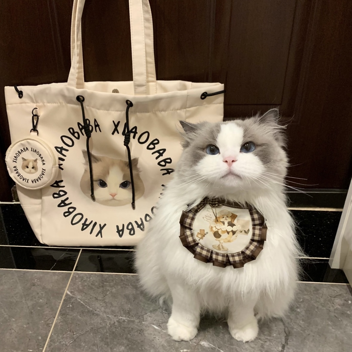 Custom Pet Portrait Tote Bag photo custom personalized shoulder bag