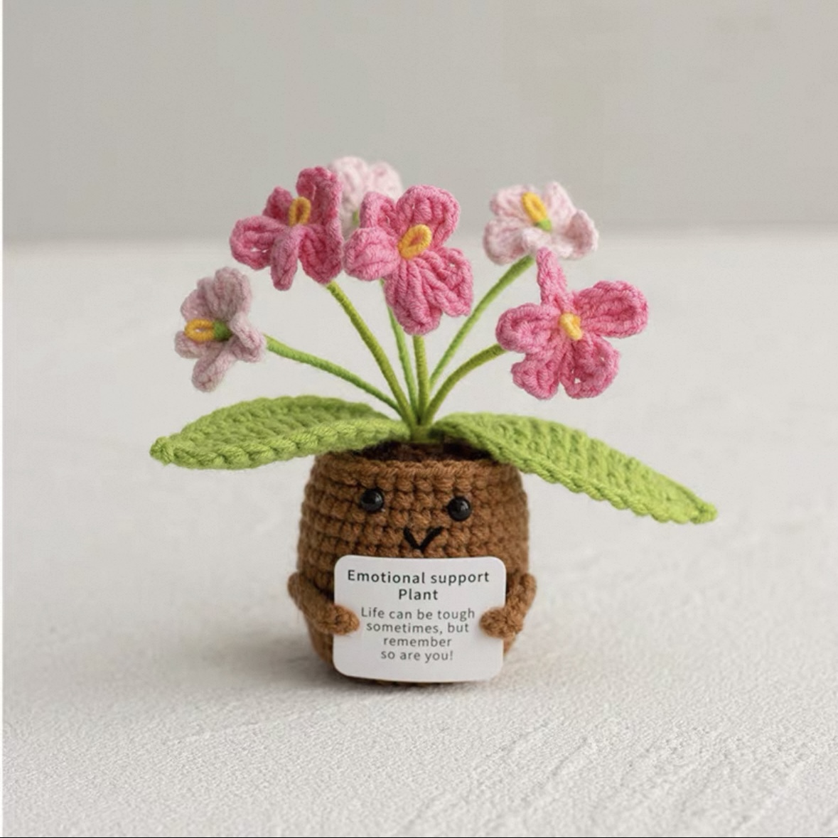 Emotional support bouquet crochet ornaments Handmade Flower themed Decor Positive message Pendant