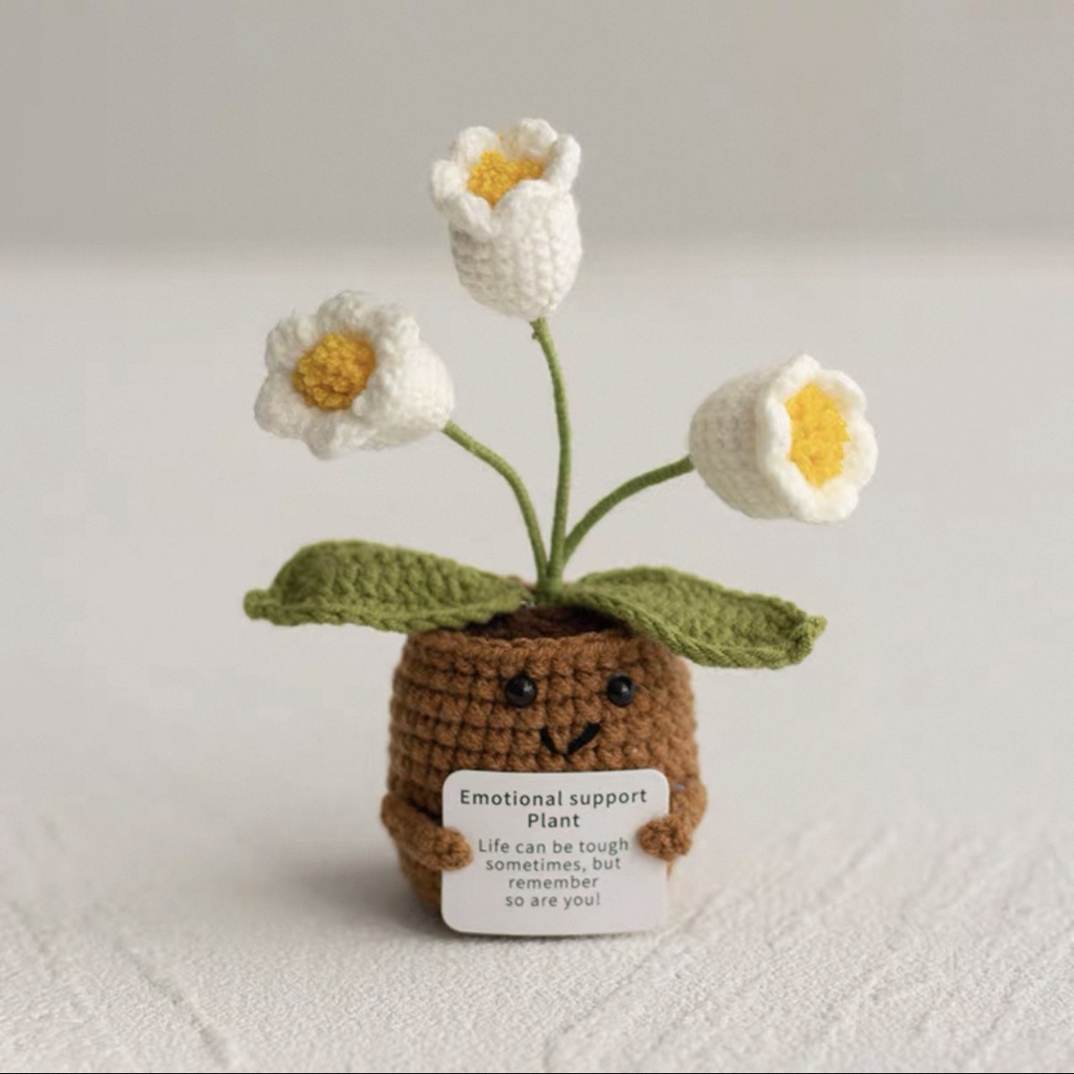 Emotional support bouquet crochet ornaments Handmade Flower themed Decor Positive message Pendant