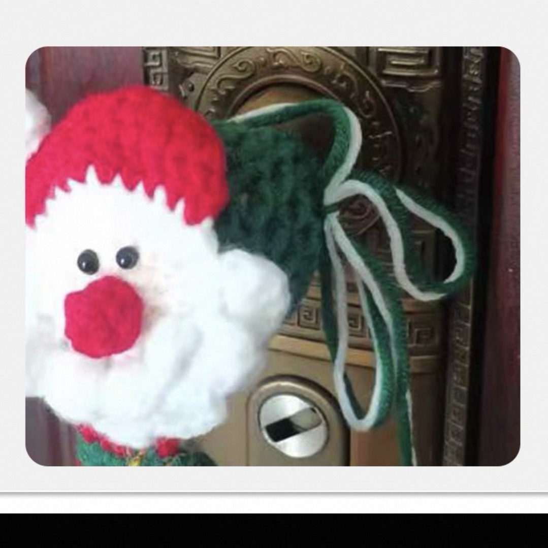 Door handle protective cover Santa Claus crochet protective cover creative handle