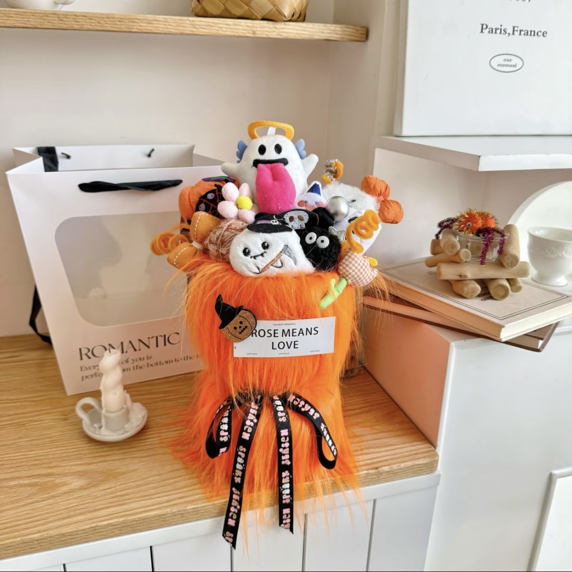 Hug bucket doll bouquet plush toy Halloween weird can be customized