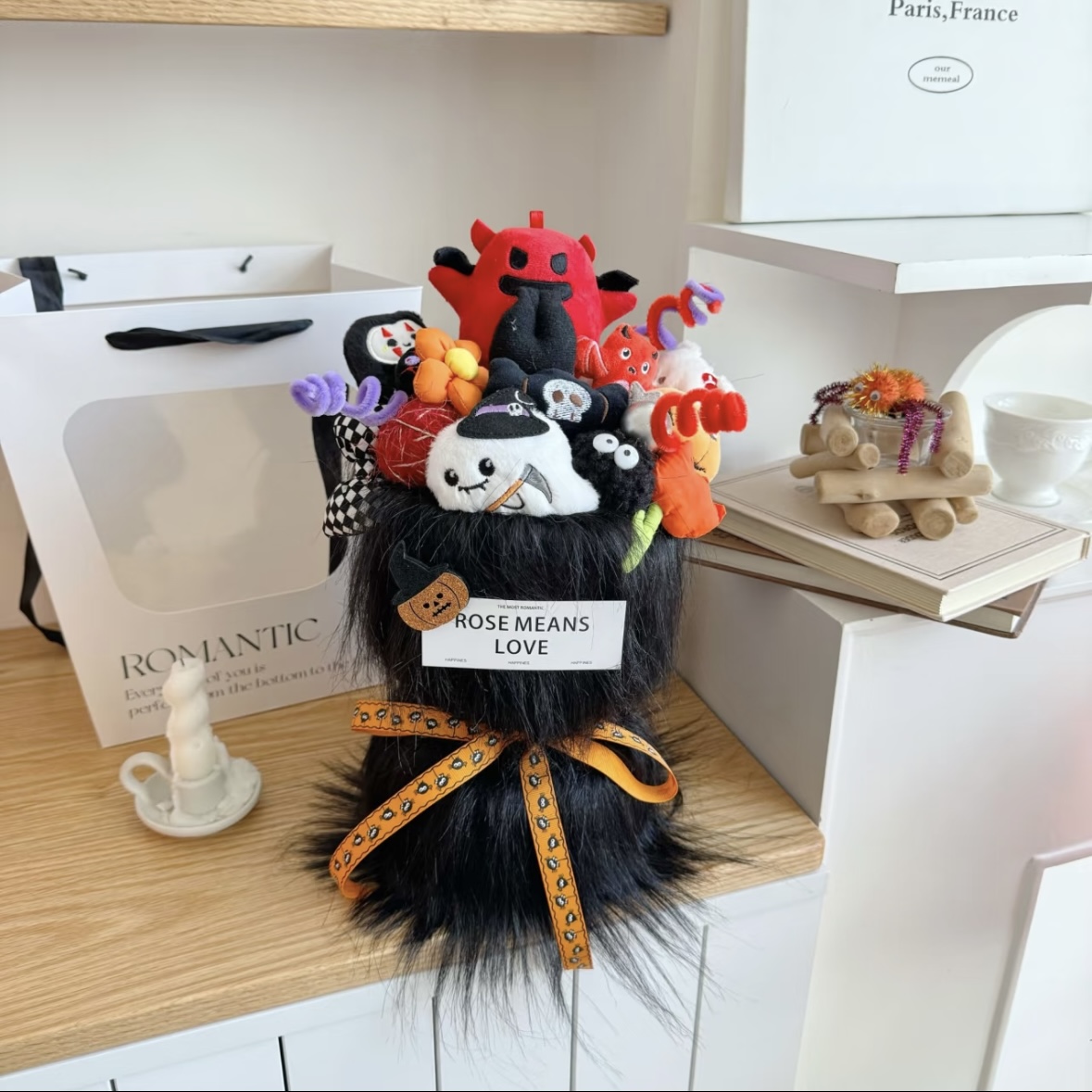 Hug bucket doll bouquet plush toy Halloween weird can be customized