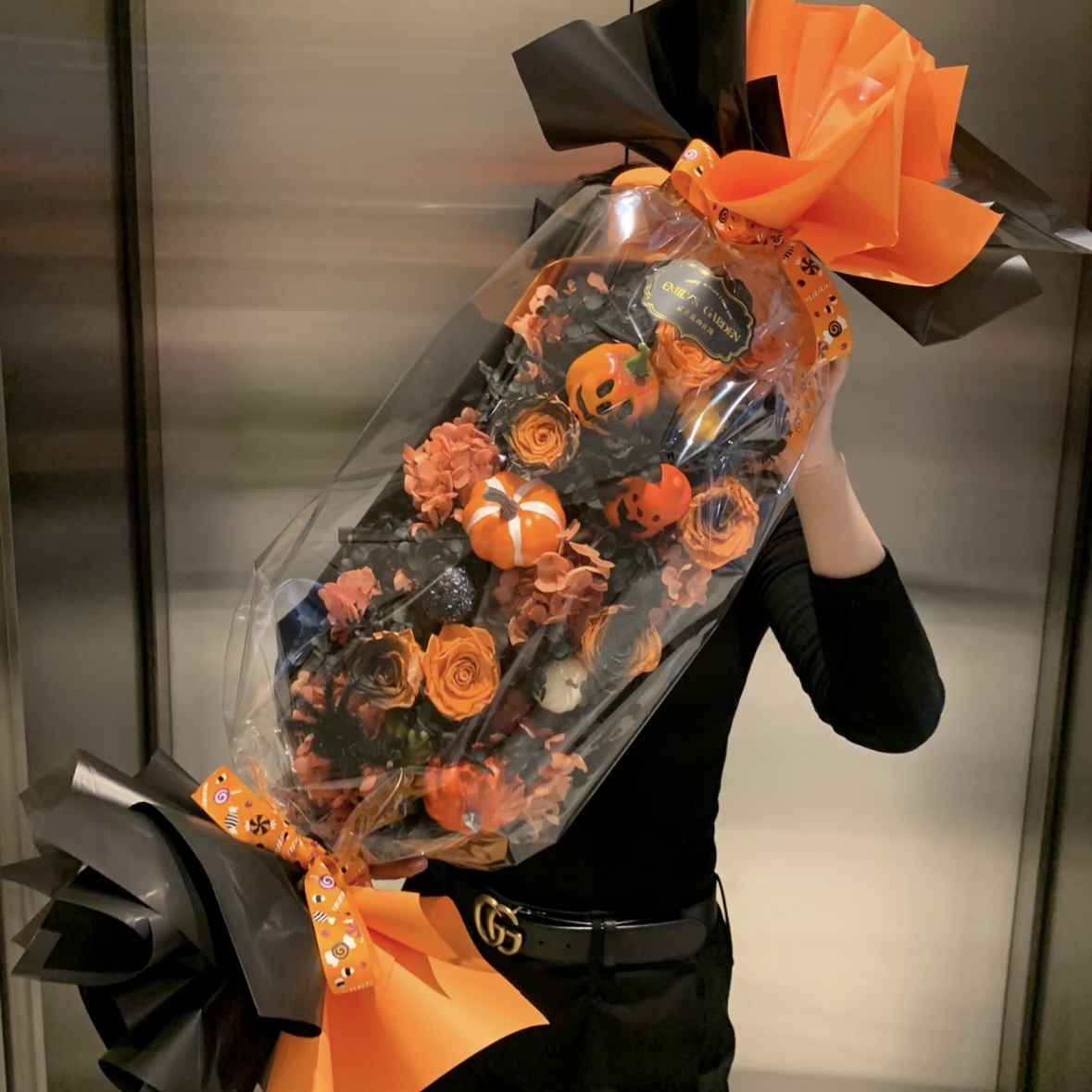 Halloween candy bouquet pumpkin ghost face eternal flower material creative customized gift