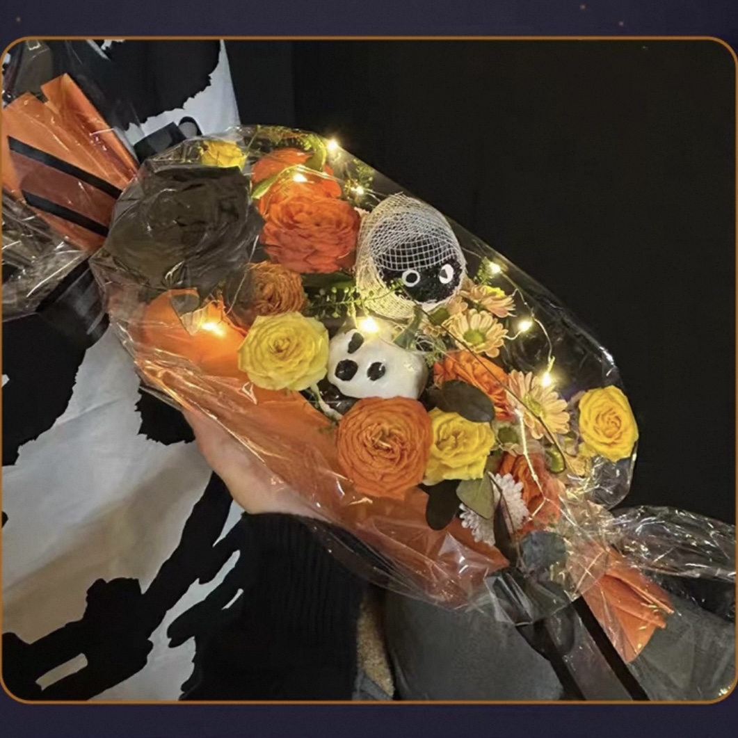 Halloween candy bouquet pumpkin ghost face eternal flower material creative customized gift