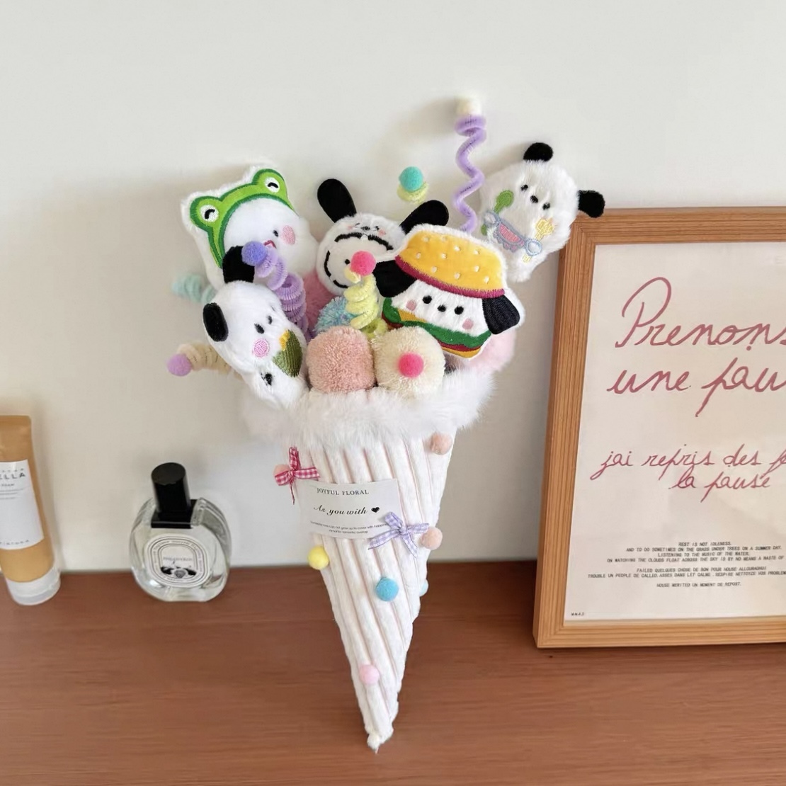 Ice Cream Hug Bucket Doll Bouquet Dolls Cartoon Plush Toys Creative Custom gift