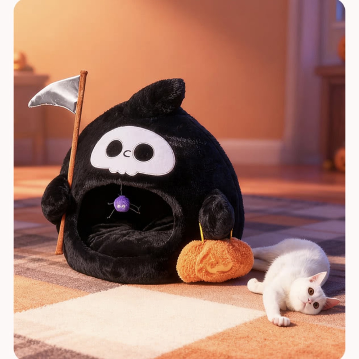 Halloween Little Ghost Nest Pet Magic House Pumpkin Pillow Spider Hanging Ball