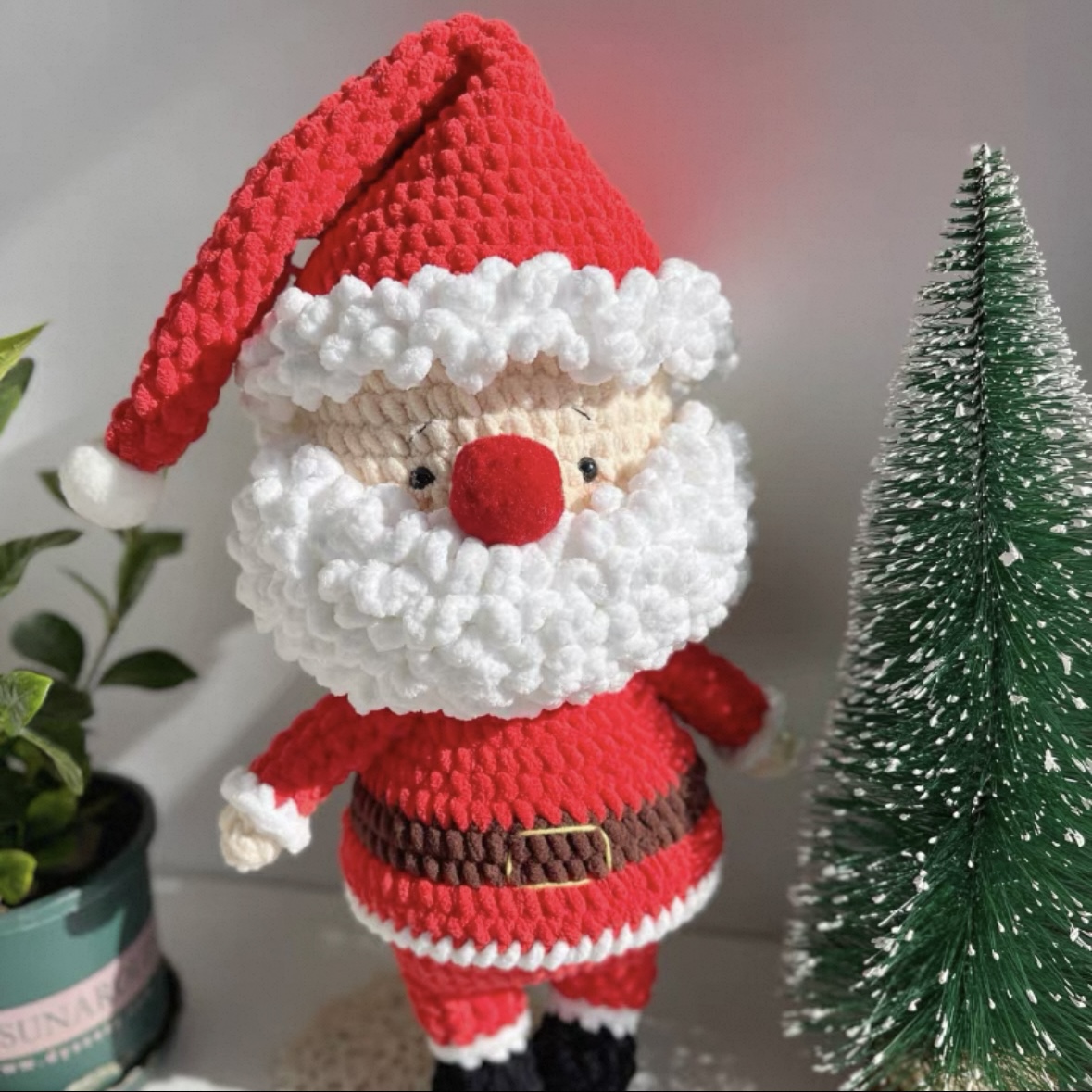 Christmas Crochet Doll Santa Claus Handmade Gift Holiday Accessories Stuffed Dolls