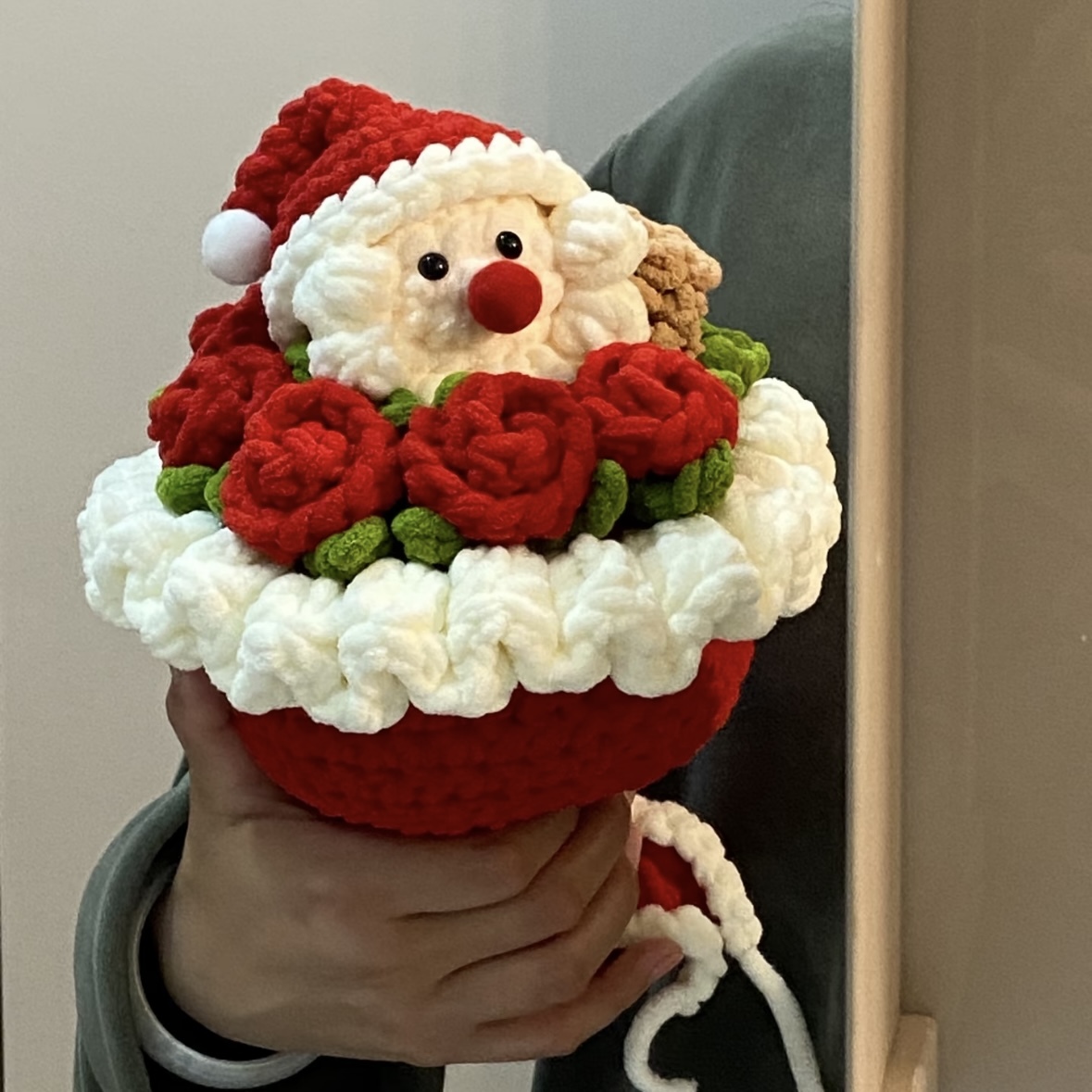 Christmas Crochet Bouquet Handmade Santa Clatus Holiday Accessories Stuffed Dolls