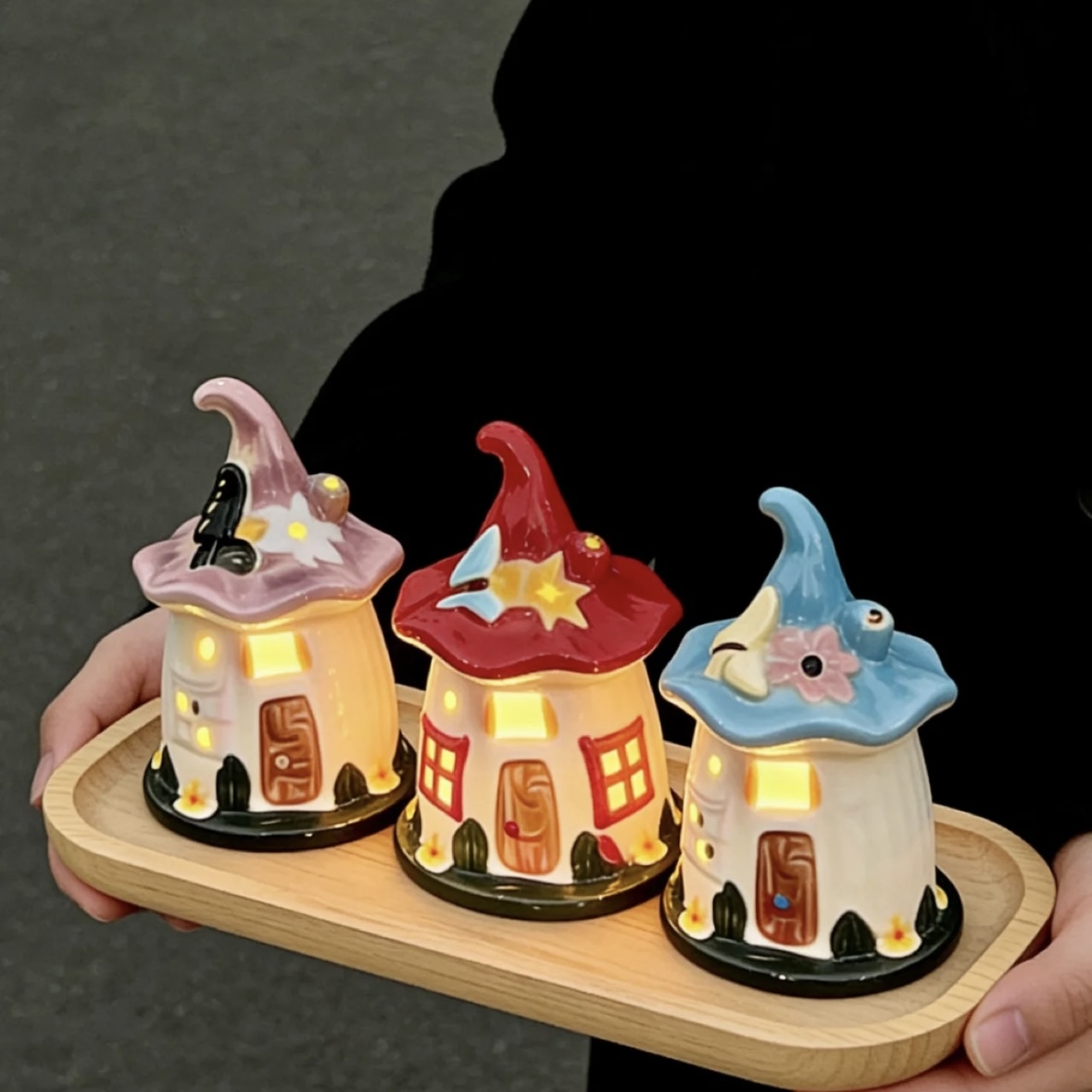 Magic House Night Light Ceramic Handmade Creative Ornaments New Year's Gift Decoration