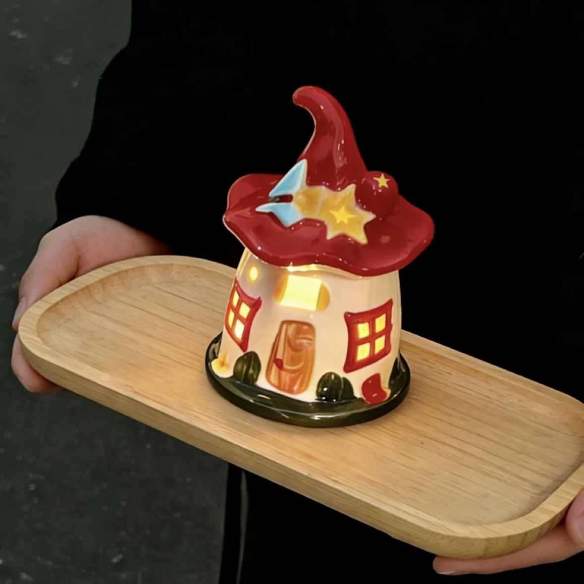 Magic House Night Light Ceramic Handmade Creative Ornaments New Year's Gift Decoration