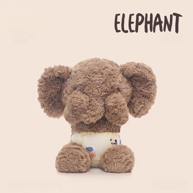 Shy Elephant Plush Toy with Outfits – Ultra Soft Dressable Stuffed Animal for Adults Cute & Collectible Bashful Doll Figures Gift for Anxiety Relief and Home Decor