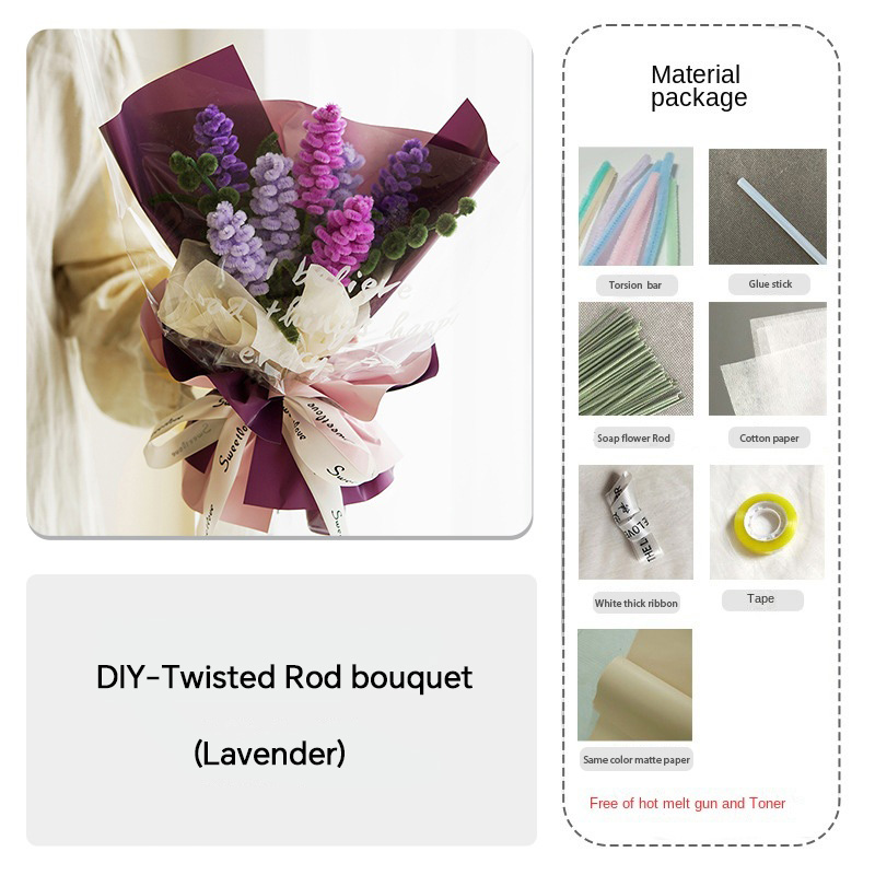 Handmade Cloth Flowers DIY Material Bouquet Weaving and Making Floral Fabric Gift Giving