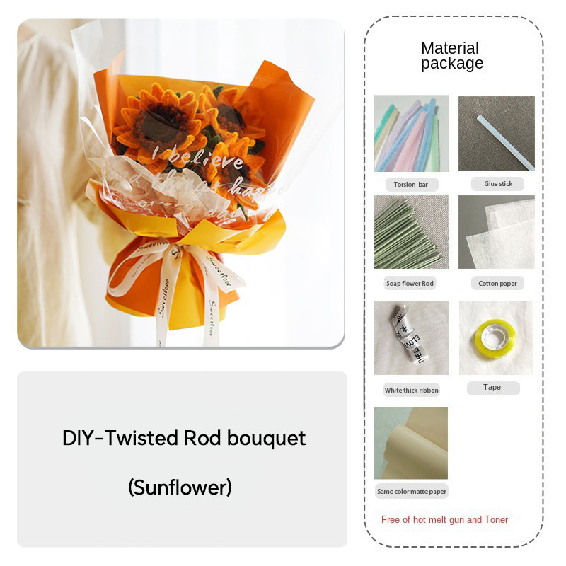 Handmade Cloth Flowers DIY Material Bouquet Weaving and Making Floral Fabric Gift Giving