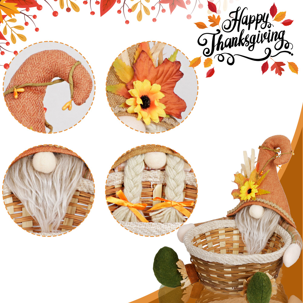 Handwoven Harvest Festival Candy Basket Couple 2 Pack 