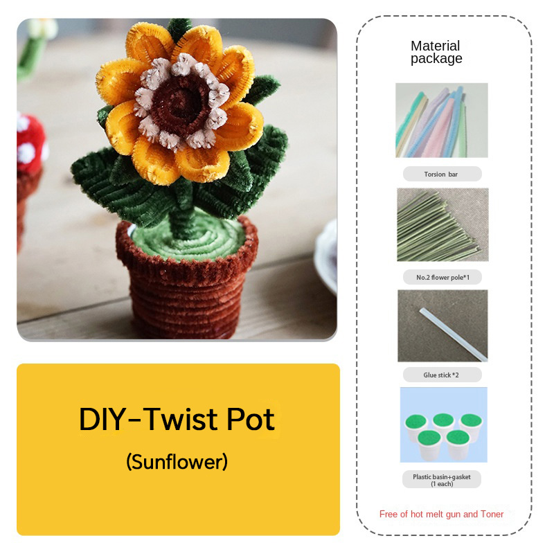 Handmade Cloth Flowers DIY Material Bouquet Weaving and Making Floral Fabric Gift Giving