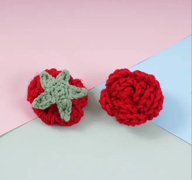 Woolen Crochet Rose Single head parts