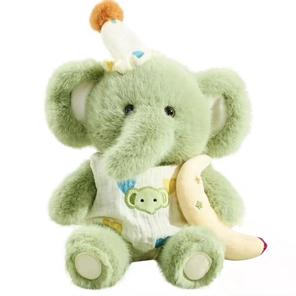 Goodnight Floral Doll– Unique Outfit Collectible Plush Figures Toy Stuffed Animals & Toys for Adults Cute Companion for Anxiety Relief Birthday Gift for Her/Him-Green Elephant