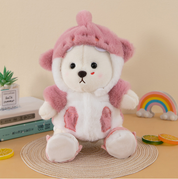 Lina Bear Jointed Plush Doll Dressed with Outfits for Creative Posing Cute Jointed Stuffed Animal Toy Gift for Girls