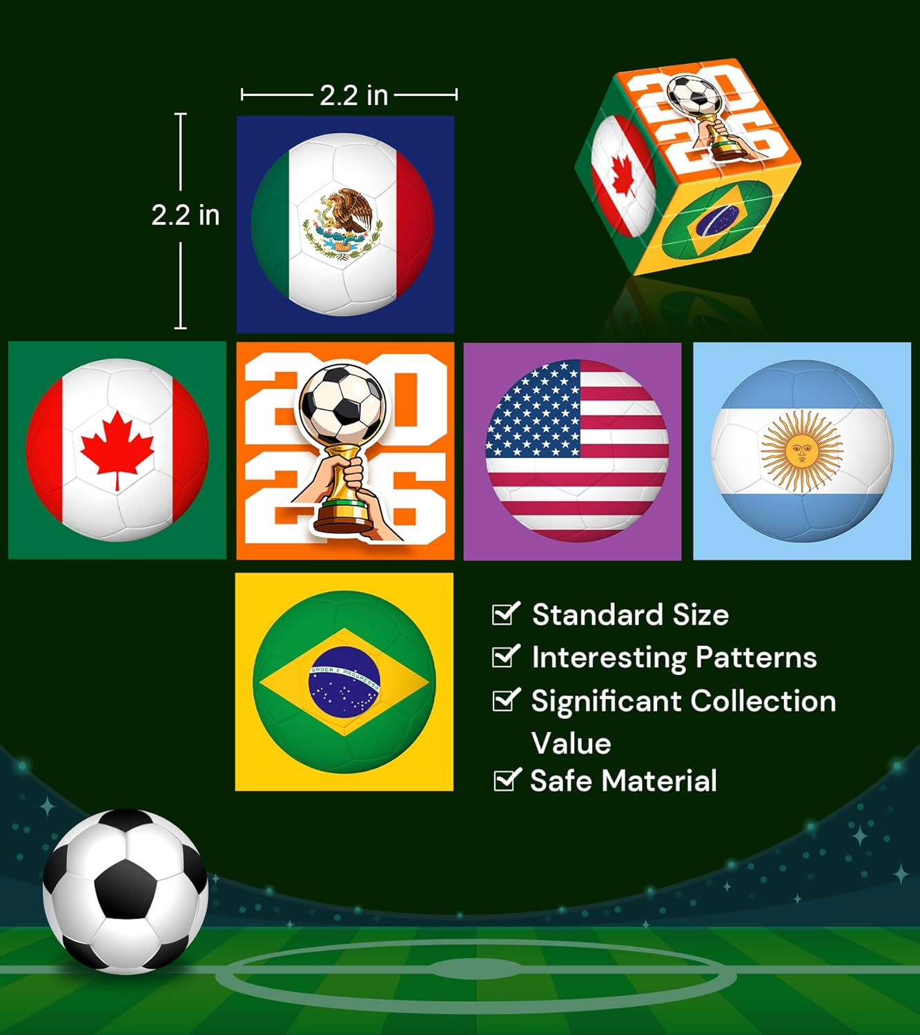2026 World Cup Souvenir 3x3 Puzzle Speed Cube Collectible Decor Gift