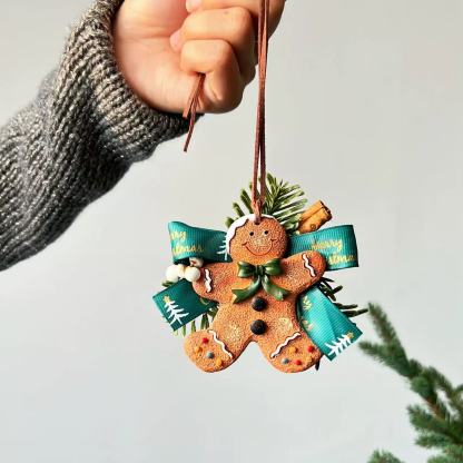 Christmas Tree Gingerbread Man Decor Holiday gifts Bag Charm Keychain