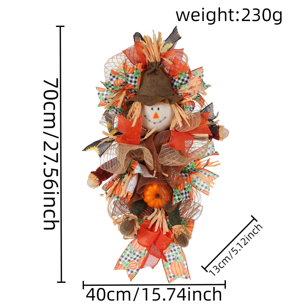 Fall Decorations For Home Scarecrow Pumpkin Wreath Simulation Wreath Door Hanging