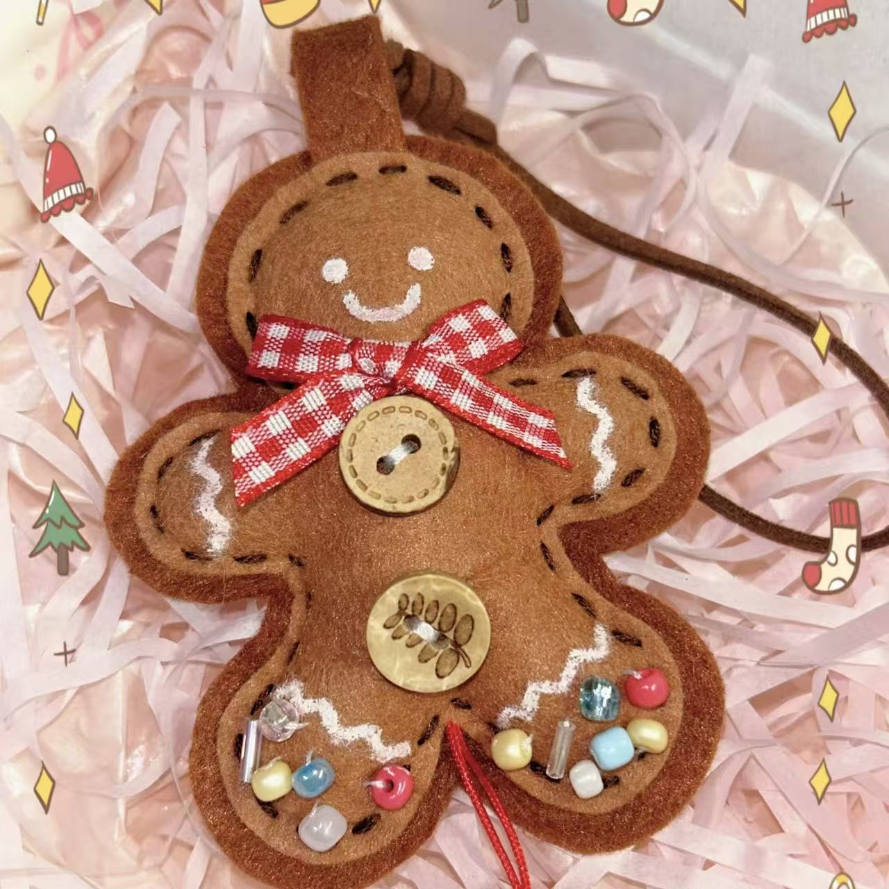 Christmas Tree Gingerbread Man Decor Holiday gifts Bag Charm Keychain