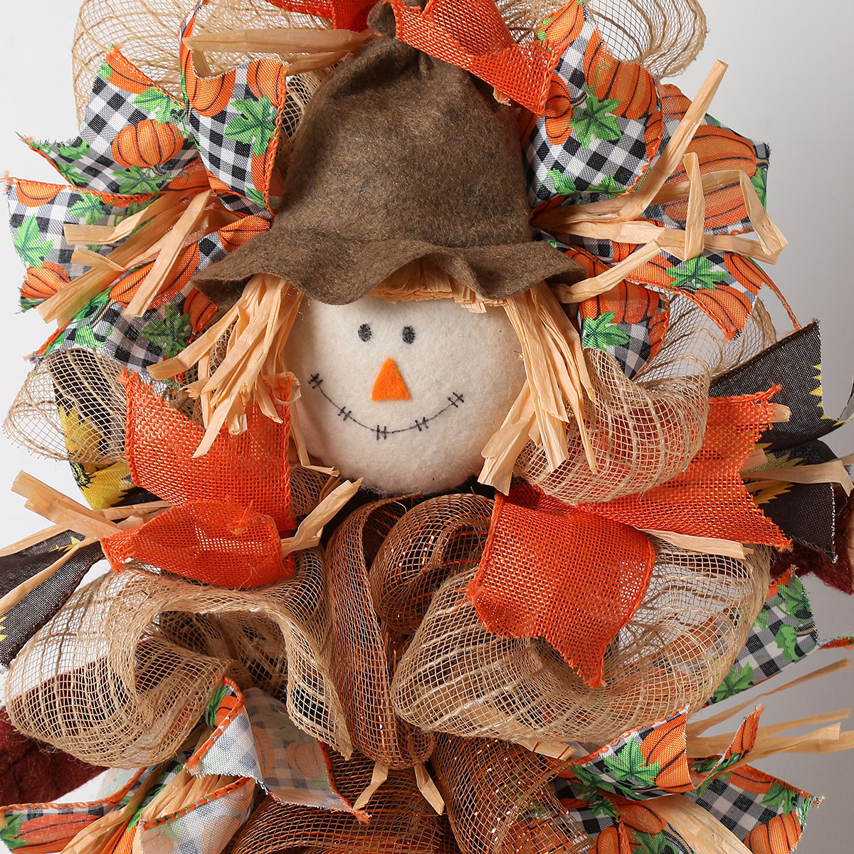Fall Decorations For Home Scarecrow Pumpkin Wreath Simulation Wreath Door Hanging