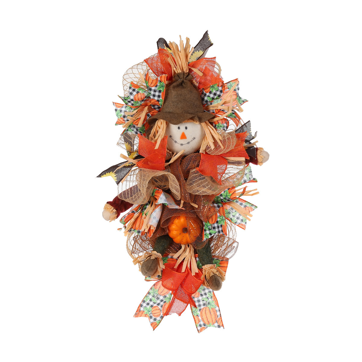 Fall Decorations For Home Scarecrow Pumpkin Wreath Simulation Wreath Door Hanging