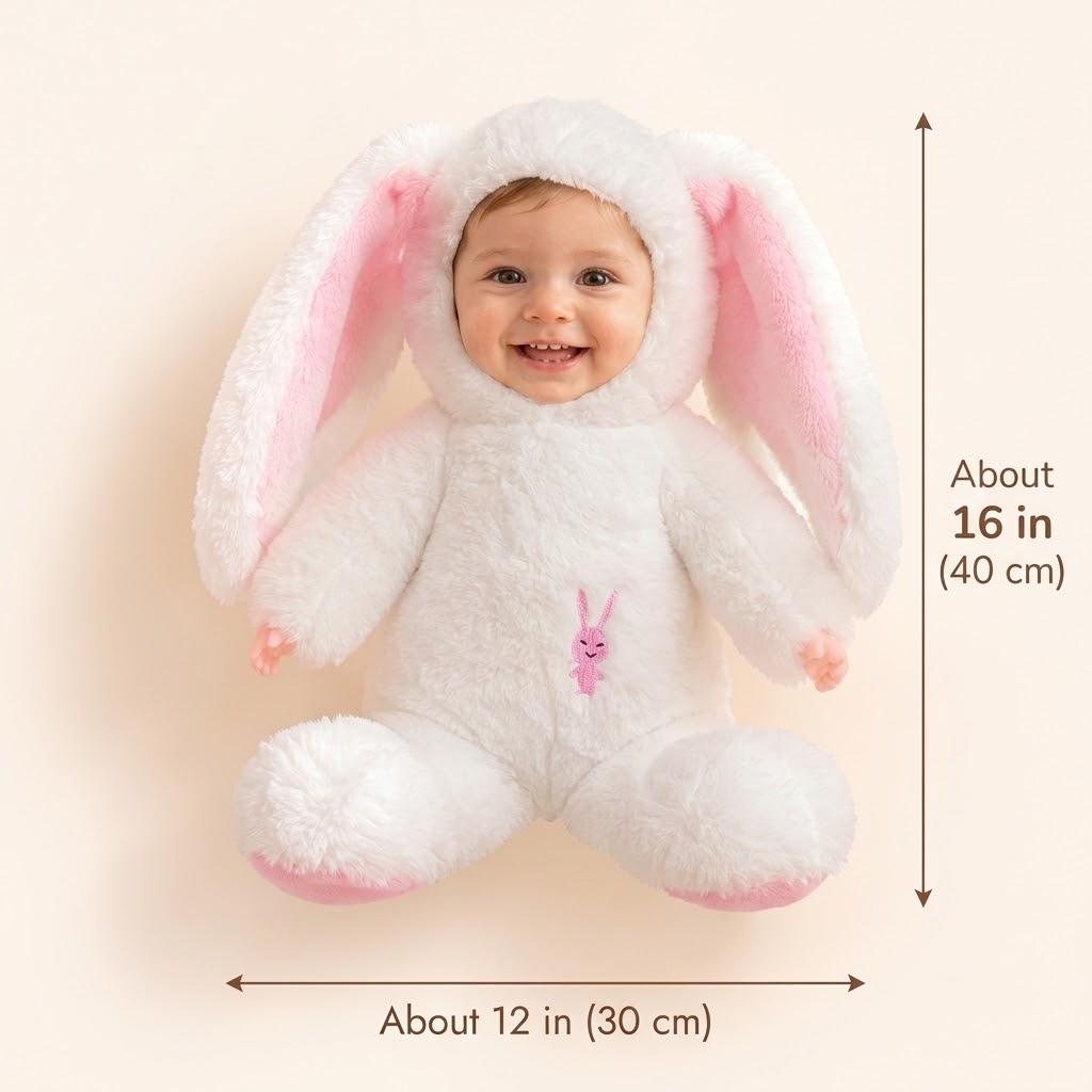 Personalized Dolls for Kids & Adults, Custom Photo Face Plush Bunny, Childhood Keepsake Doll, Custom Gift