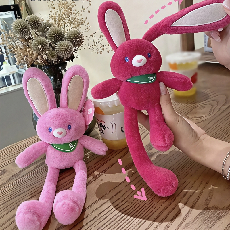 Pull Up Rabbit Plush Doll Funny Pull-Up Easter Rabbit Keychain Plush Toy Stuffed Pillow Novelty Throw Stuffed Animal Toy 12"