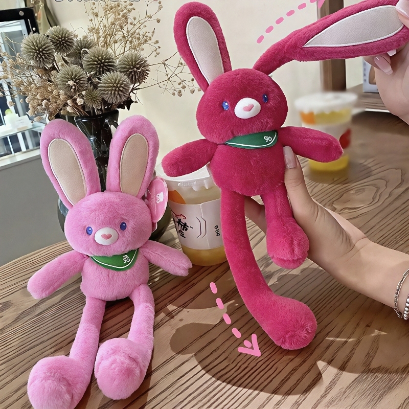 Pull Up Rabbit Plush Doll Funny Pull-Up Easter Rabbit Keychain Plush Toy Stuffed Pillow Novelty Throw Stuffed Animal Toy 12"