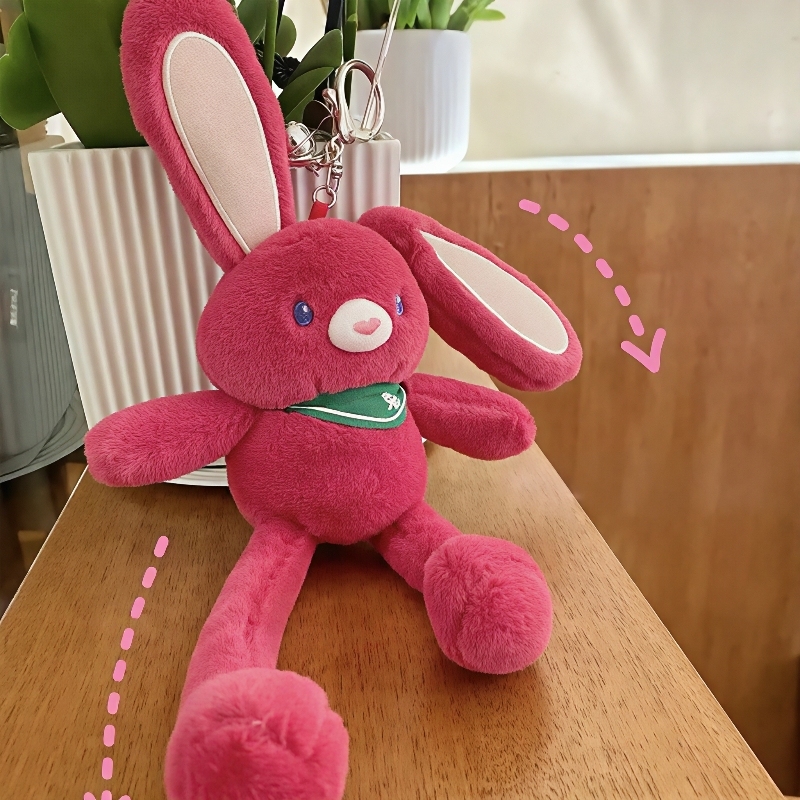 Pull Up Rabbit Plush Doll Funny Pull-Up Easter Rabbit Keychain Plush Toy Stuffed Pillow Novelty Throw Stuffed Animal Toy 12"