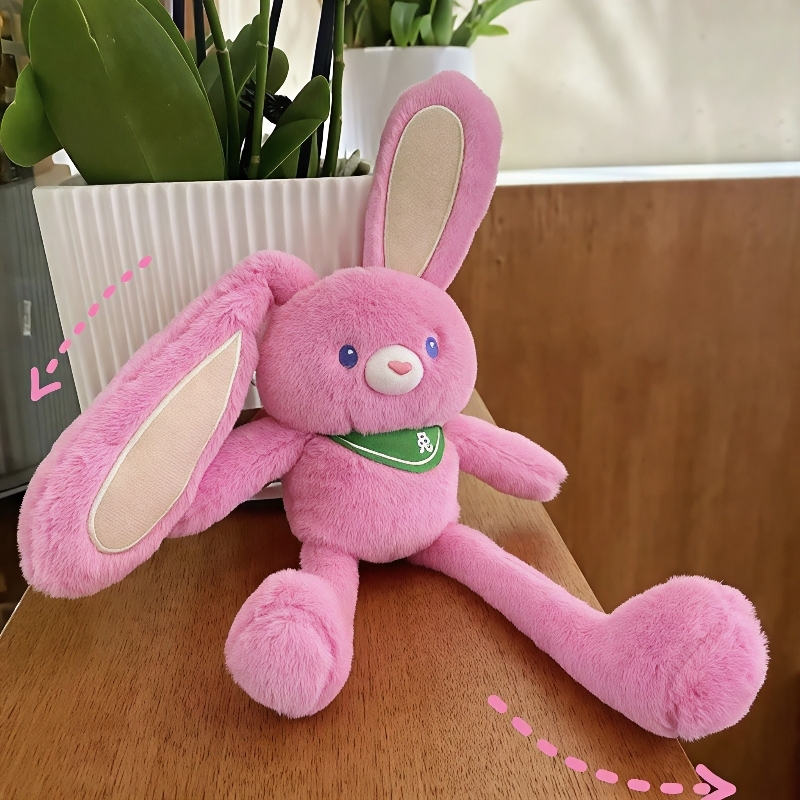 Pull Up Rabbit Plush Doll Funny Pull-Up Easter Rabbit Keychain Plush Toy Stuffed Pillow Novelty Throw Stuffed Animal Toy 12"