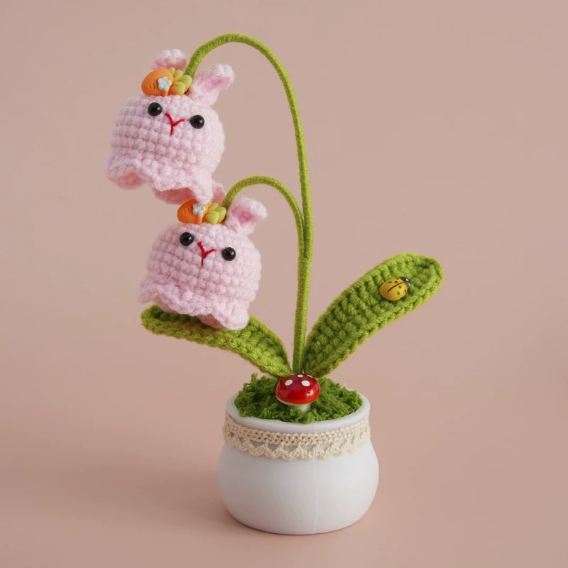 Halloween Crochet Doll Lily of the Valley Ghost Lantern Desktop Decor